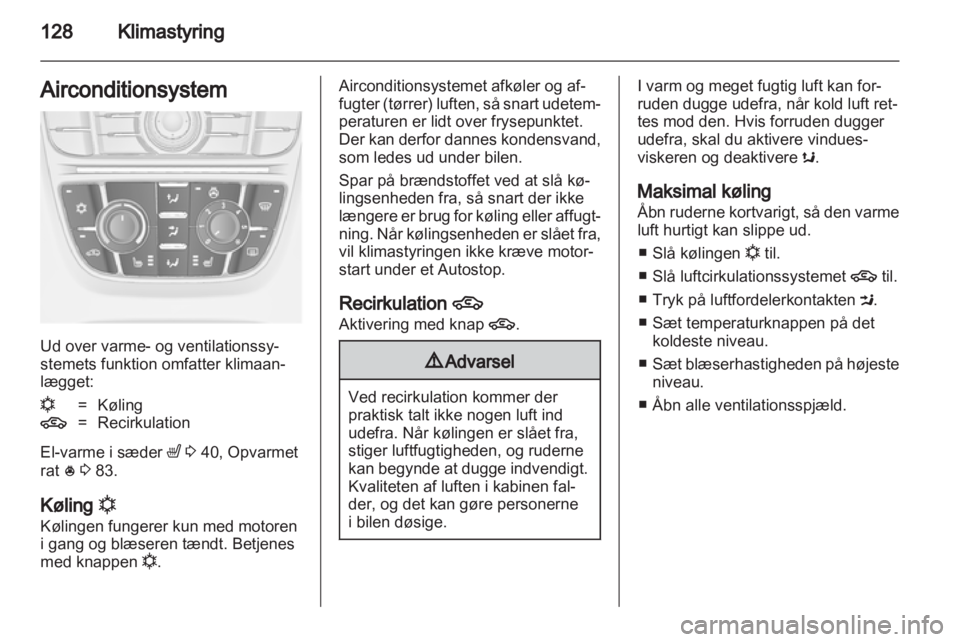 OPEL ASTRA J 2011.5  Instruktionsbog (in Danish) 