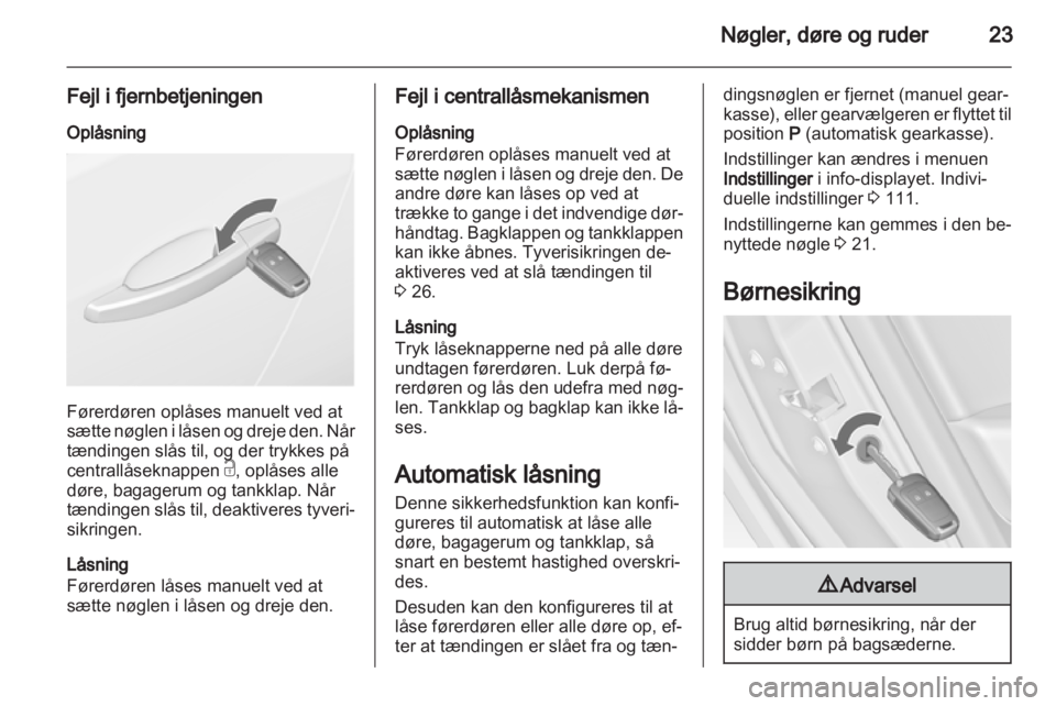 OPEL ASTRA J 2011.5  Instruktionsbog (in Danish) 