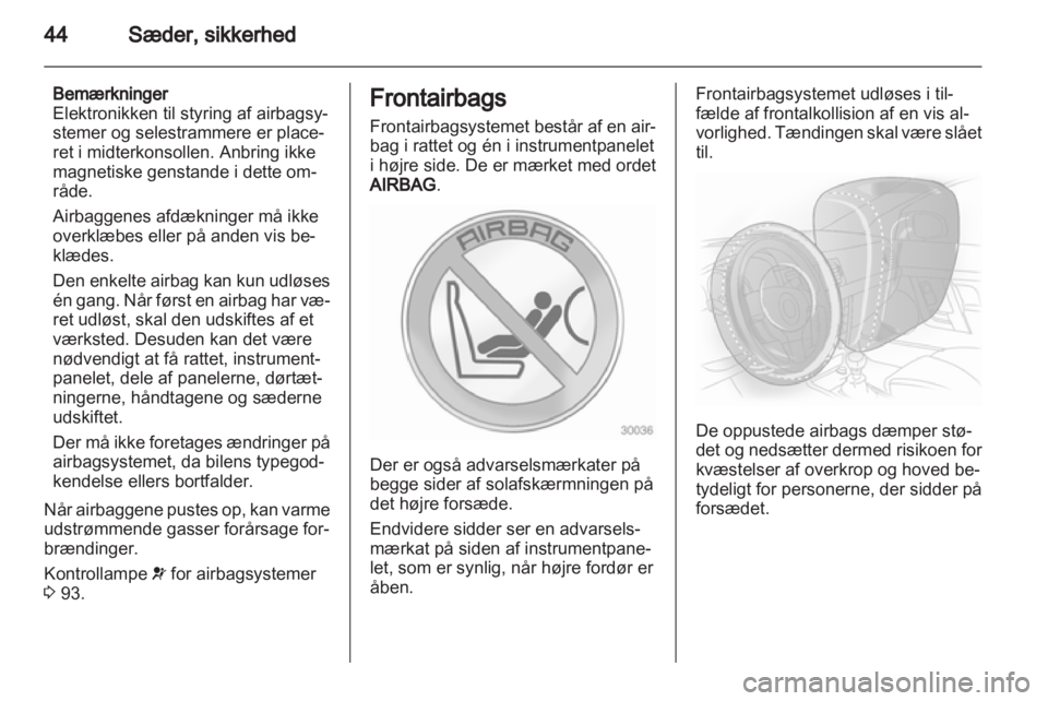 OPEL ASTRA J 2011.5  Instruktionsbog (in Danish) 