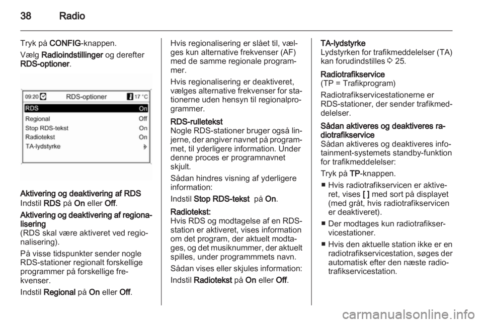 OPEL ASTRA J 2012  Instruktionsbog til Infotainment (in Danish) 