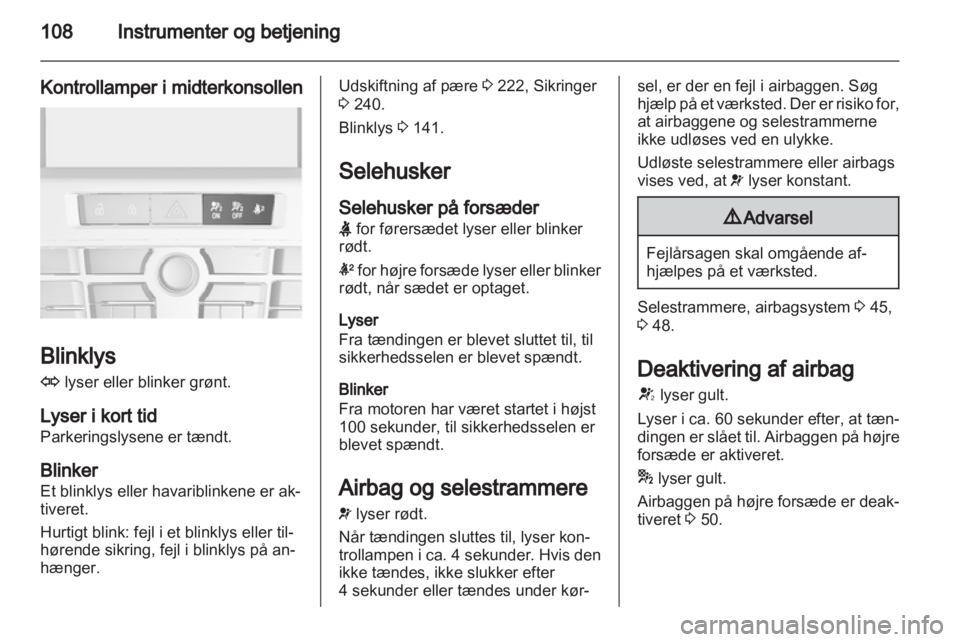 OPEL ASTRA J 2013  Instruktionsbog (in Danish) 