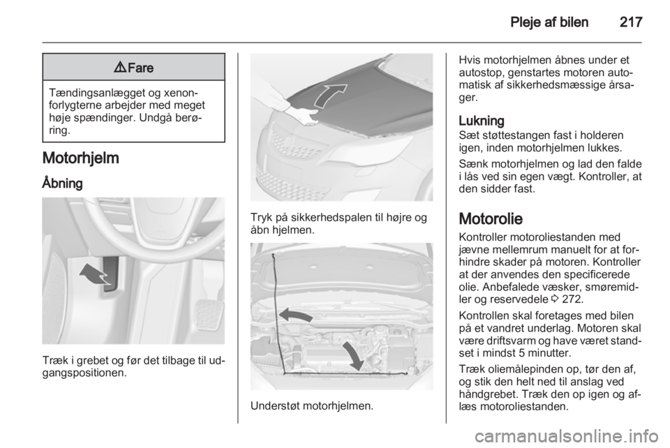 OPEL ASTRA J 2013  Instruktionsbog (in Danish) 