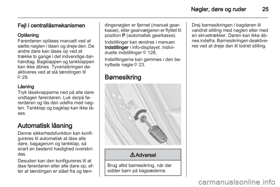OPEL ASTRA J 2013  Instruktionsbog (in Danish) 