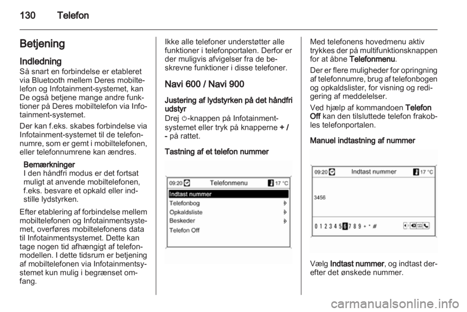 OPEL ASTRA J 2013.5  Instruktionsbog til Infotainment (in Danish) 