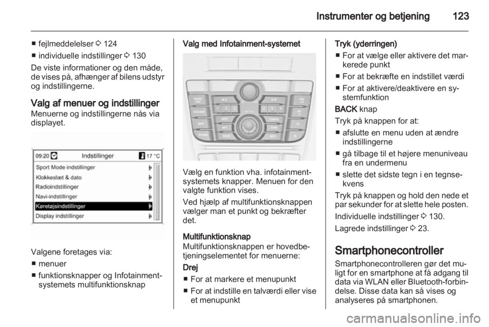 OPEL ASTRA J 2013.5  Instruktionsbog (in Danish) 