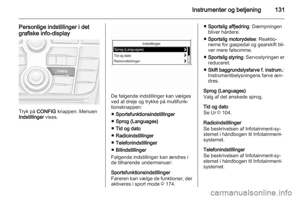 OPEL ASTRA J 2013.5  Instruktionsbog (in Danish) 