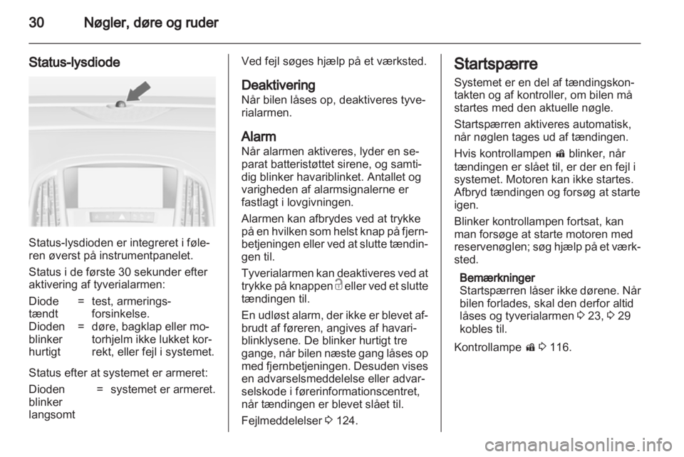 OPEL ASTRA J 2013.5  Instruktionsbog (in Danish) 
