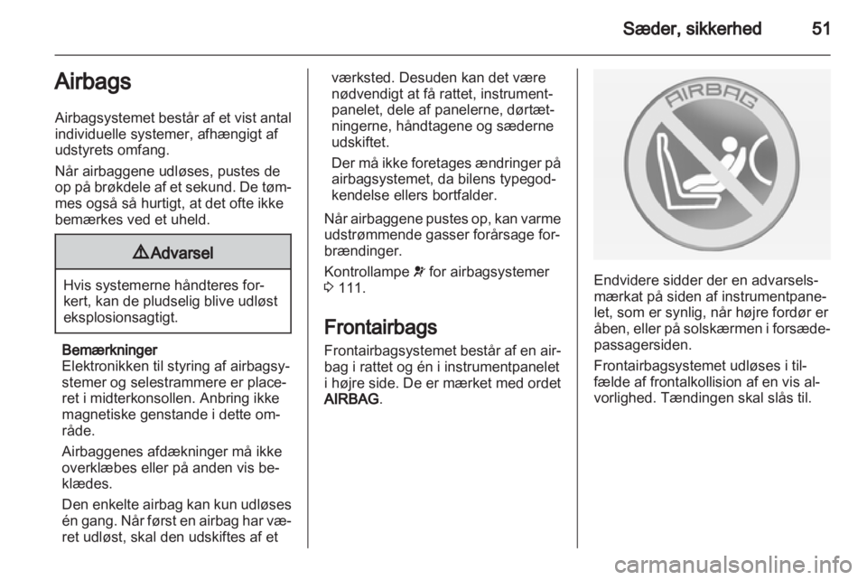 OPEL ASTRA J 2013.5  Instruktionsbog (in Danish) 