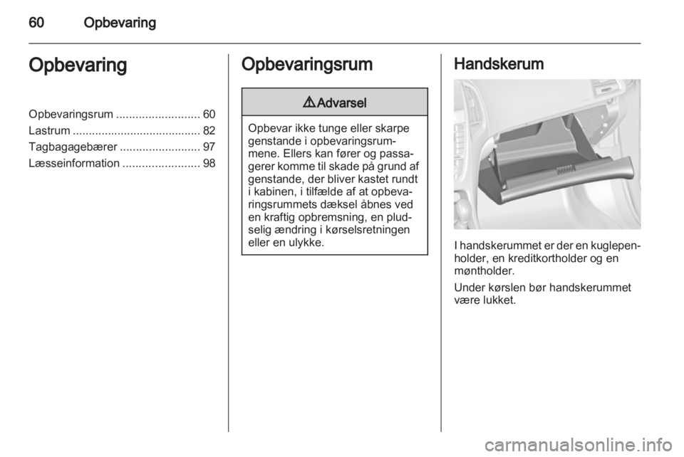 OPEL ASTRA J 2013.5  Instruktionsbog (in Danish) 