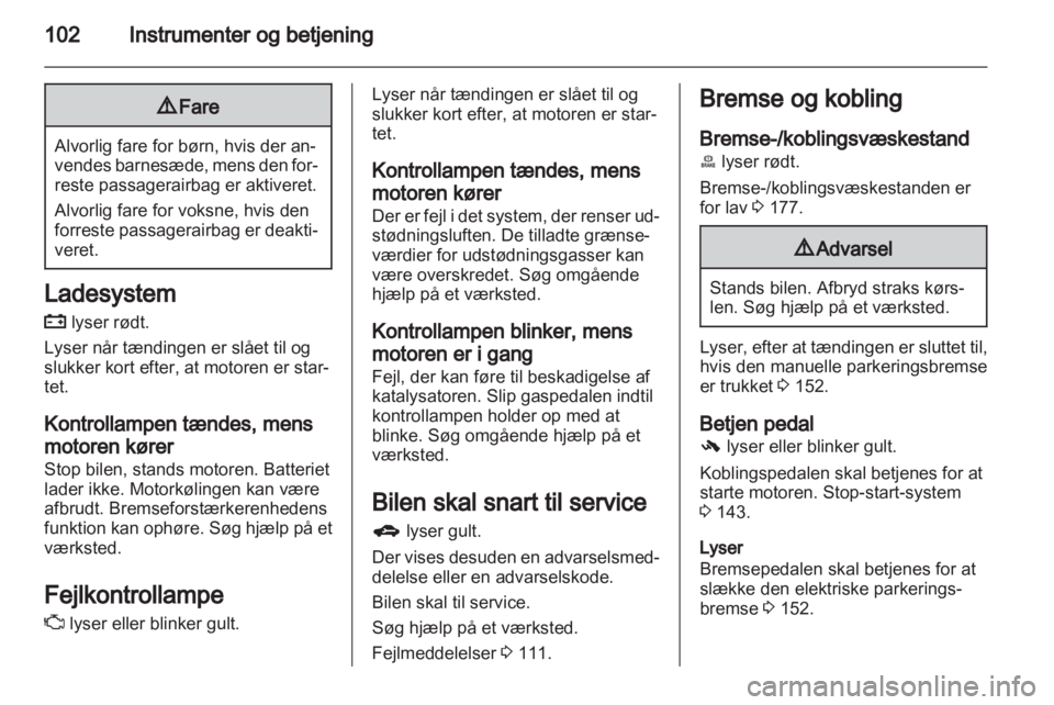 OPEL ASTRA J HB5 & ST 2012  Instruktionsbog (in Danish) 