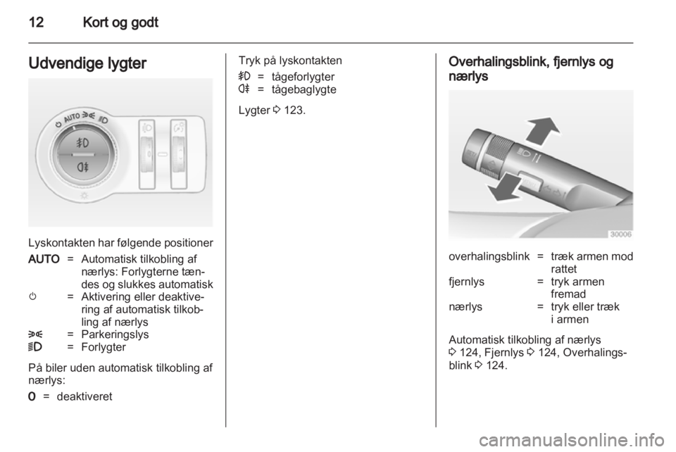 OPEL ASTRA J HB5 & ST 2012  Instruktionsbog (in Danish) 