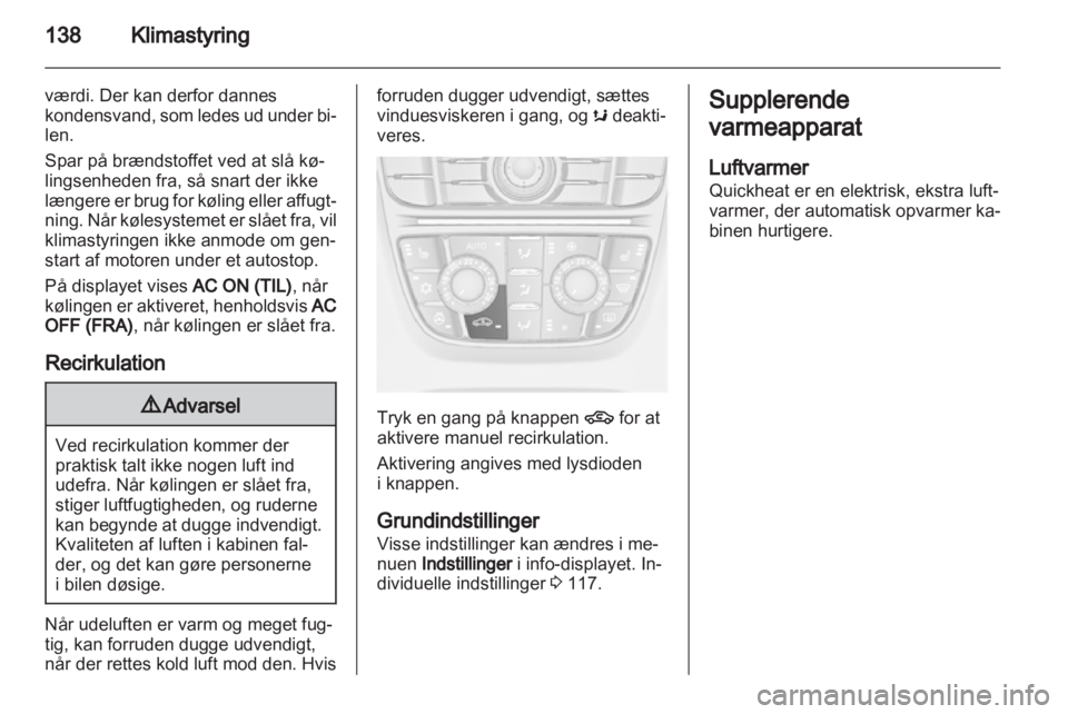 OPEL ASTRA J HB5 & ST 2012  Instruktionsbog (in Danish) 