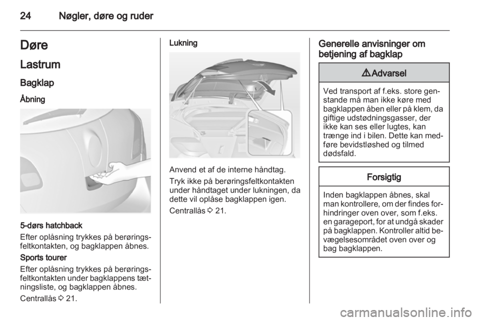 OPEL ASTRA J HB5 & ST 2012  Instruktionsbog (in Danish) 