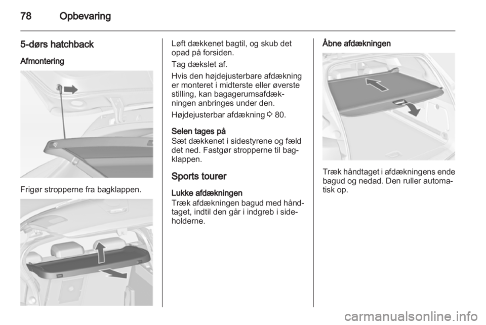 OPEL ASTRA J HB5 & ST 2012  Instruktionsbog (in Danish) 