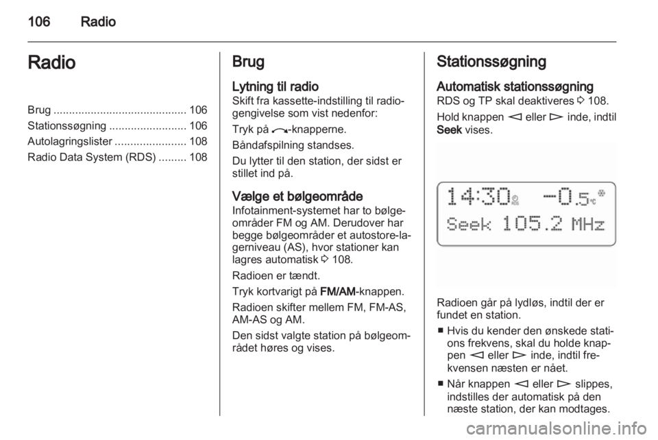 OPEL COMBO 2011.5  Instruktionsbog til Infotainment (in Danish) 