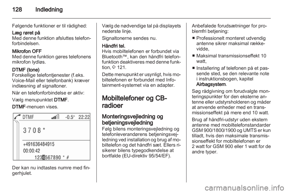 OPEL COMBO 2011.5  Instruktionsbog til Infotainment (in Danish) 
