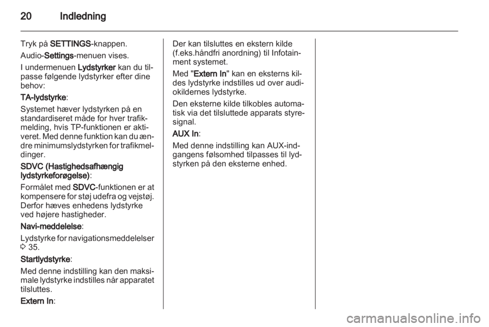 OPEL COMBO 2011.5  Instruktionsbog til Infotainment (in Danish) 