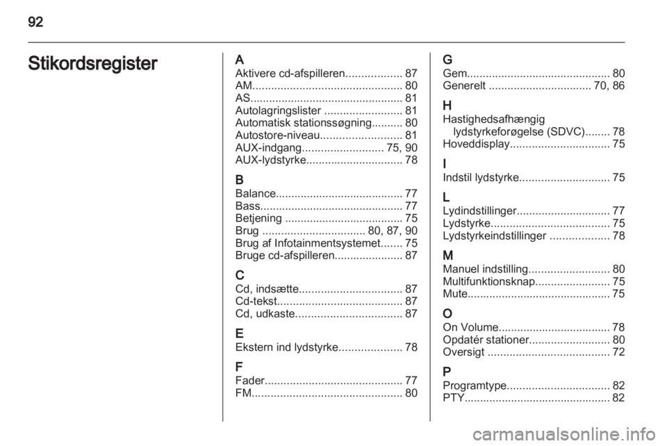OPEL COMBO 2011.5  Instruktionsbog til Infotainment (in Danish) 