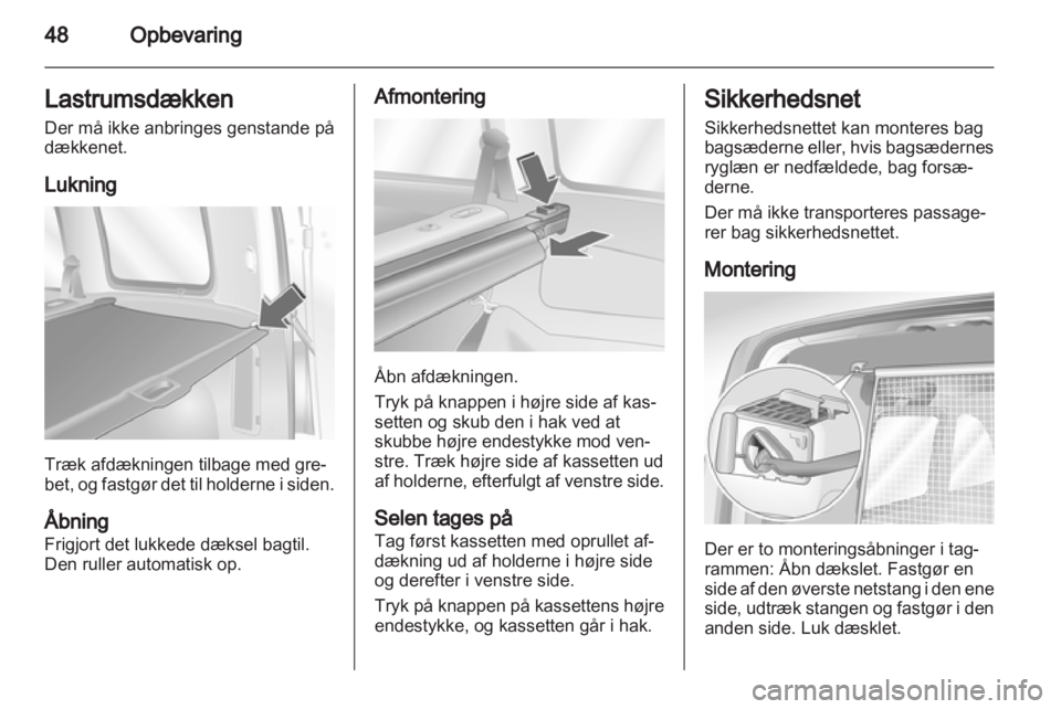 OPEL COMBO 2011.5  Instruktionsbog (in Danish) 