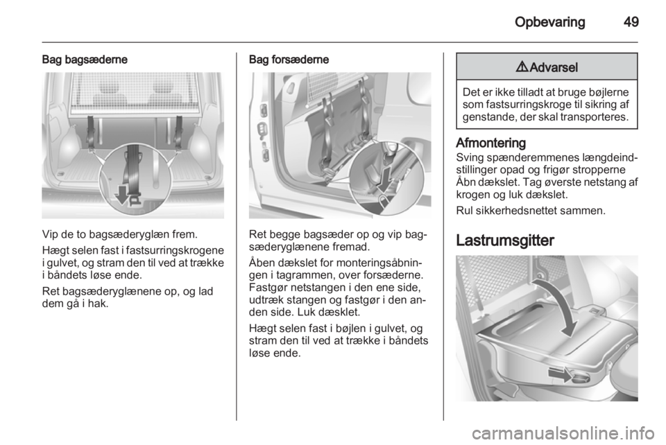 OPEL COMBO 2011.5  Instruktionsbog (in Danish) 