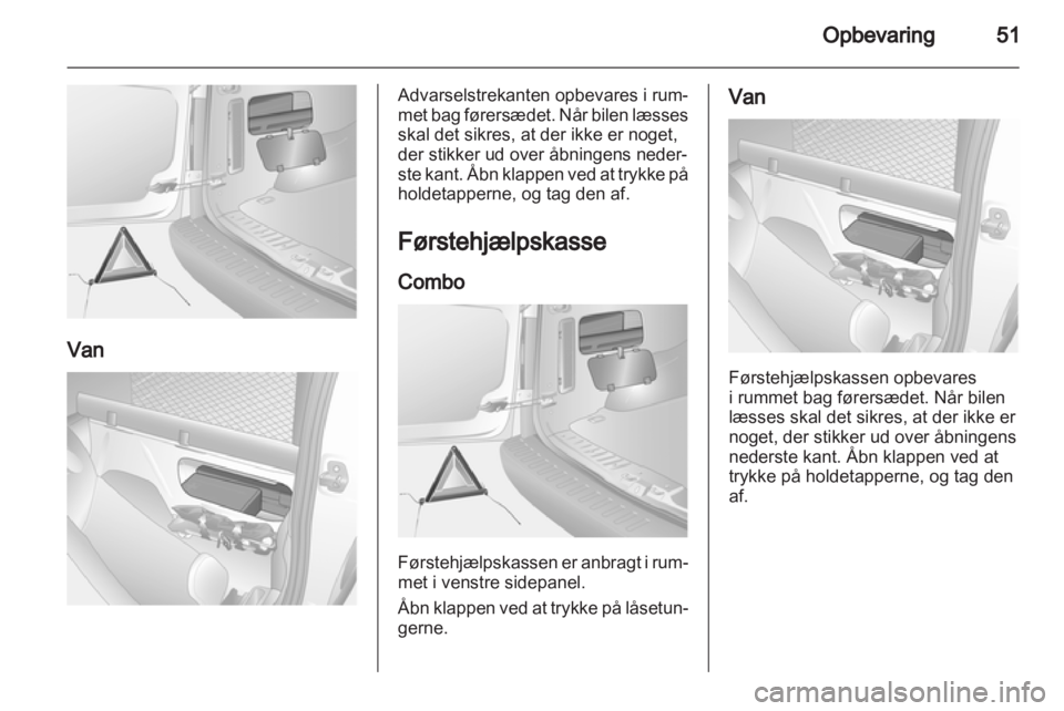 OPEL COMBO 2011.5  Instruktionsbog (in Danish) 