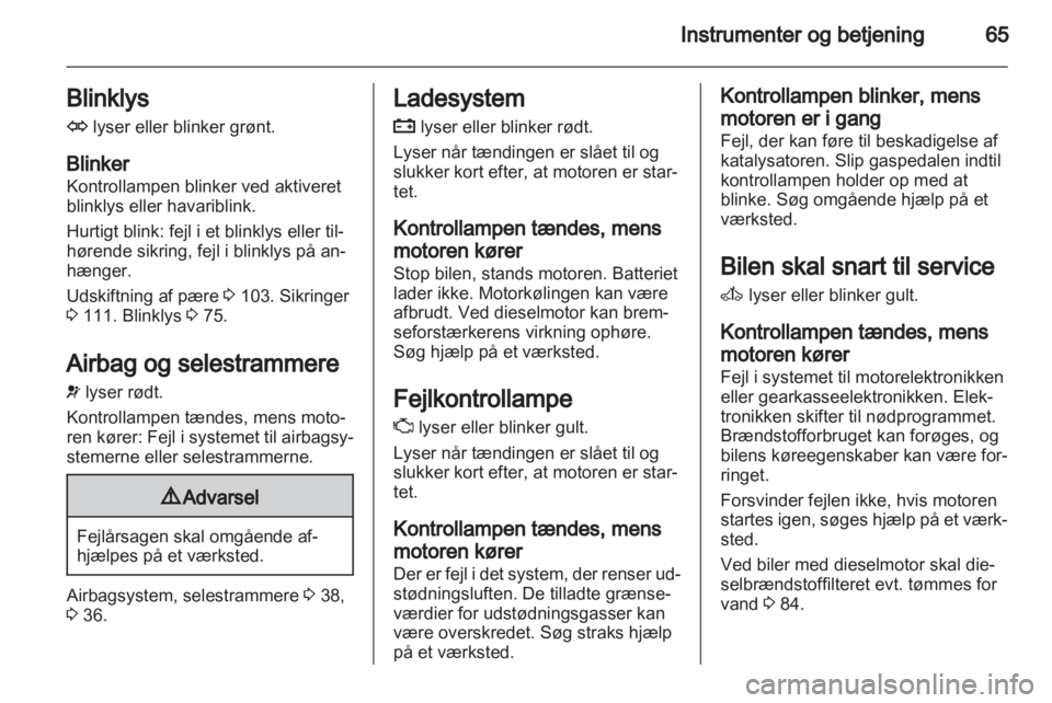 OPEL COMBO 2011.5  Instruktionsbog (in Danish) 