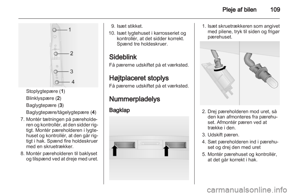 OPEL COMBO D 2012  Instruktionsbog (in Danish) 