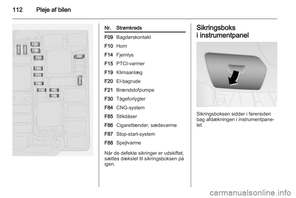 OPEL COMBO D 2012  Instruktionsbog (in Danish) 