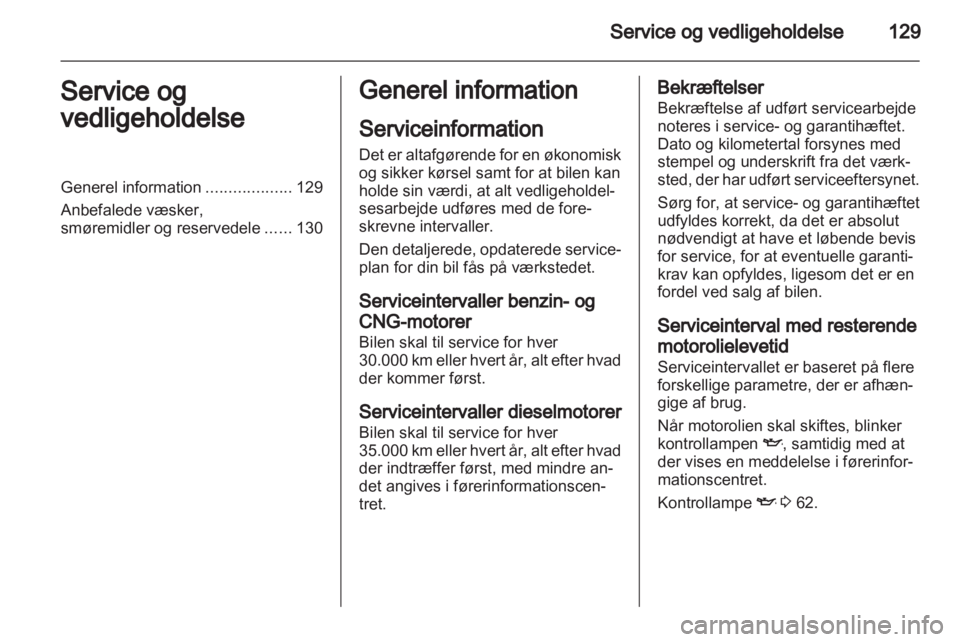 OPEL COMBO D 2012  Instruktionsbog (in Danish) 