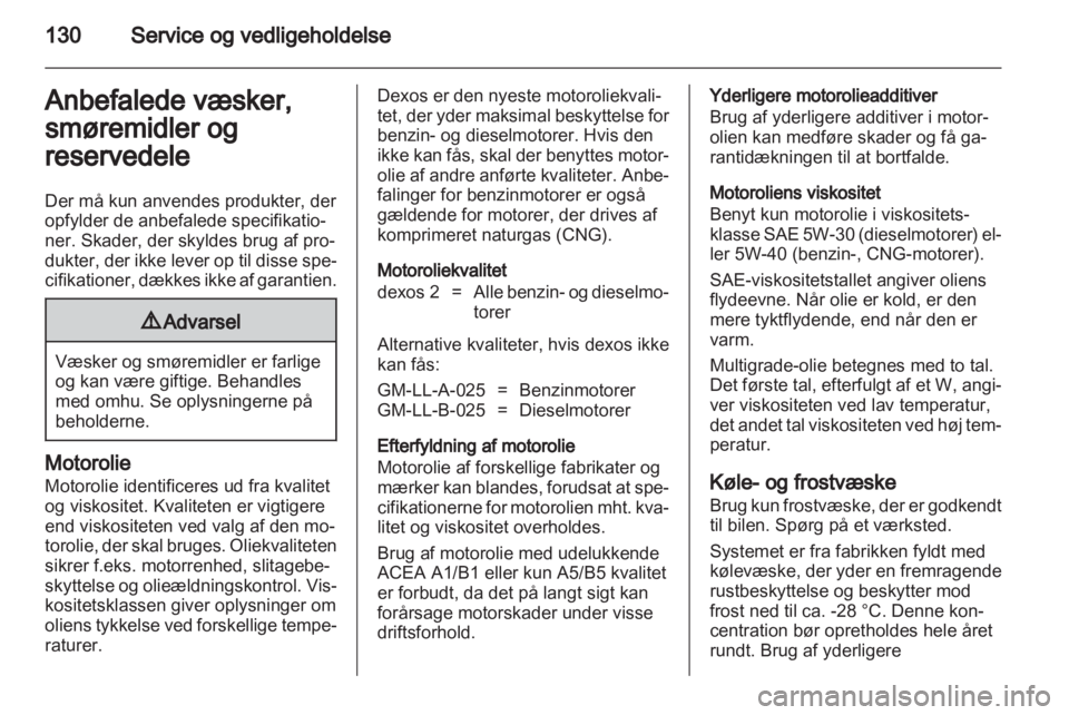 OPEL COMBO D 2012  Instruktionsbog (in Danish) 