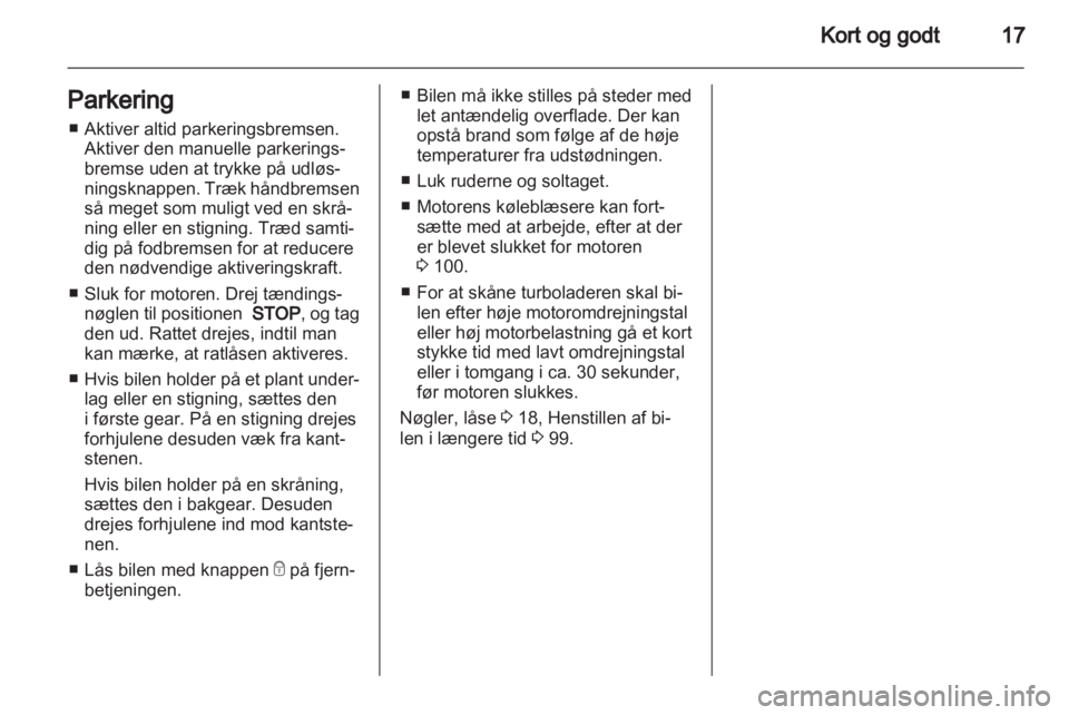 OPEL COMBO D 2012  Instruktionsbog (in Danish) 