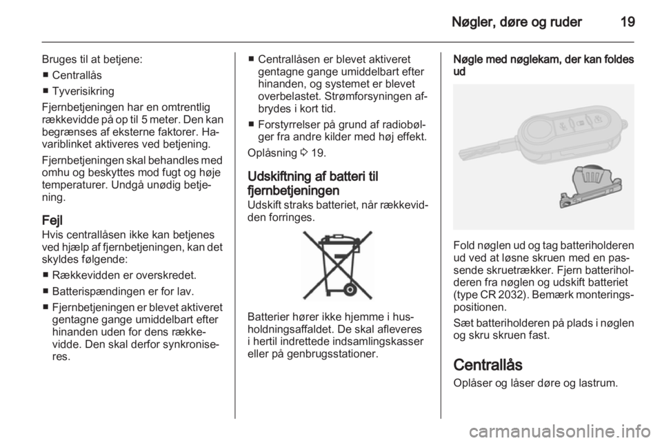 OPEL COMBO D 2012  Instruktionsbog (in Danish) 