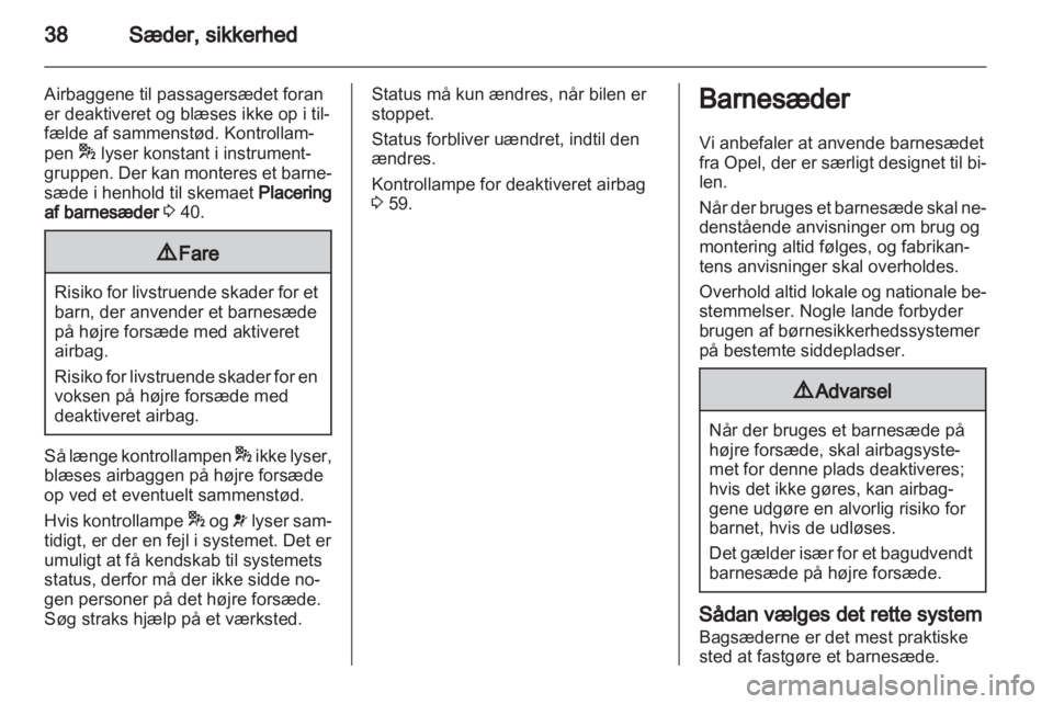 OPEL COMBO D 2012  Instruktionsbog (in Danish) 
