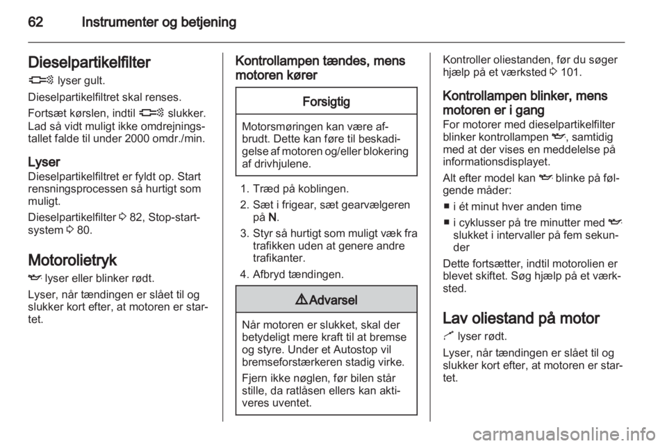 OPEL COMBO D 2012  Instruktionsbog (in Danish) 
