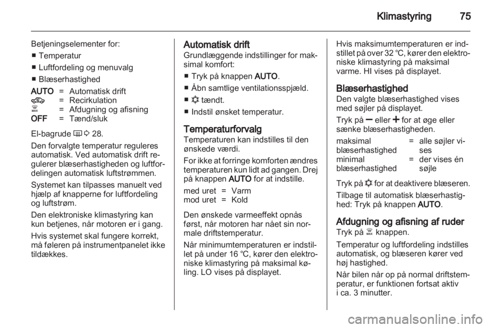 OPEL COMBO D 2012  Instruktionsbog (in Danish) 