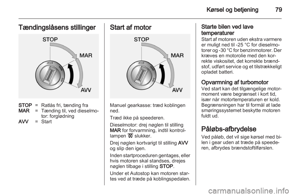 OPEL COMBO D 2012  Instruktionsbog (in Danish) 