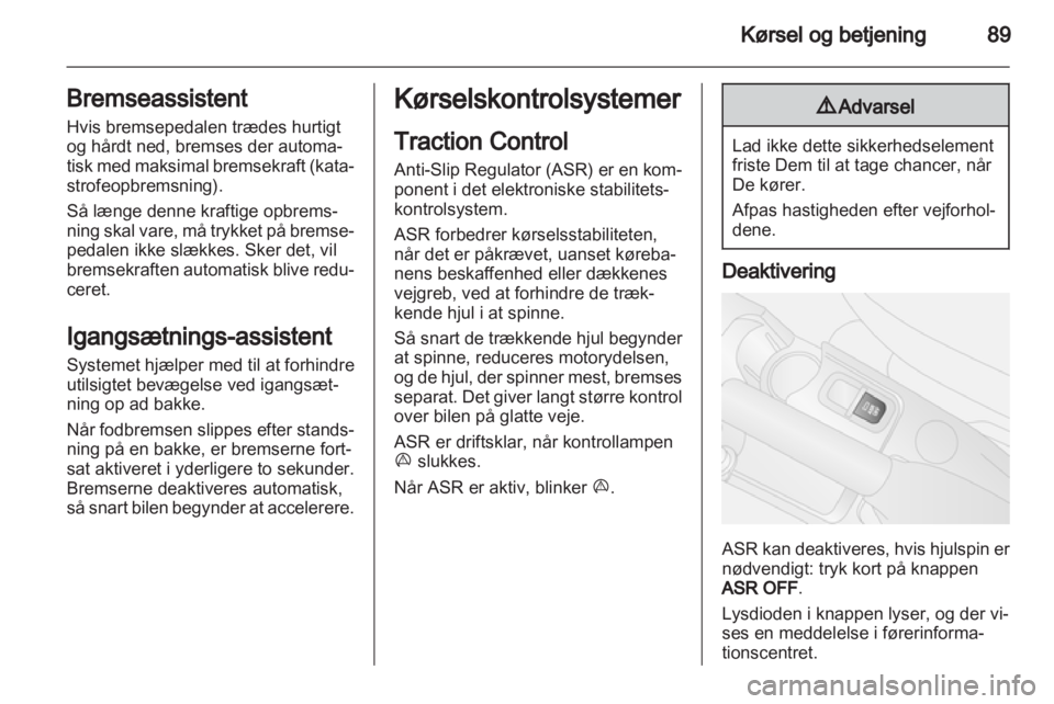 OPEL COMBO D 2012  Instruktionsbog (in Danish) 