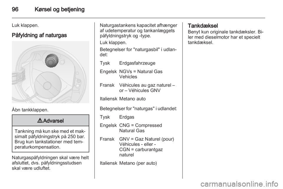 OPEL COMBO D 2012  Instruktionsbog (in Danish) 