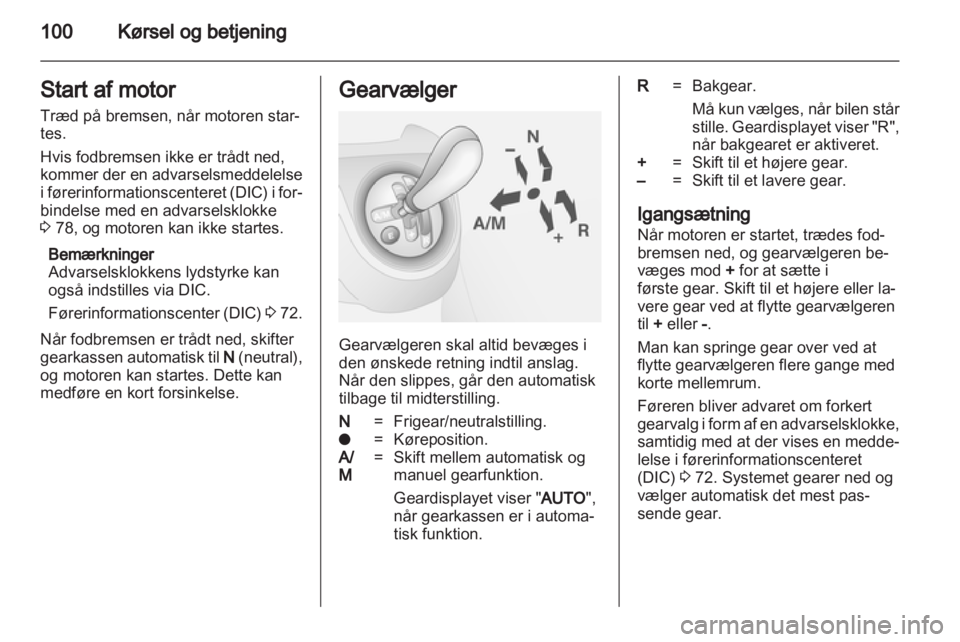 OPEL COMBO D 2013  Instruktionsbog (in Danish) 