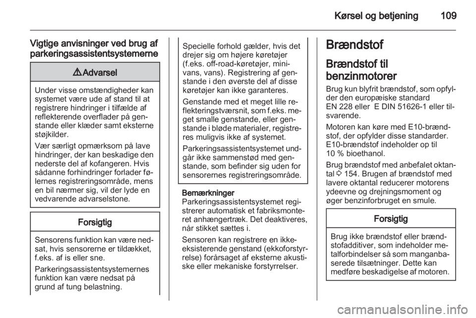 OPEL COMBO D 2013  Instruktionsbog (in Danish) 