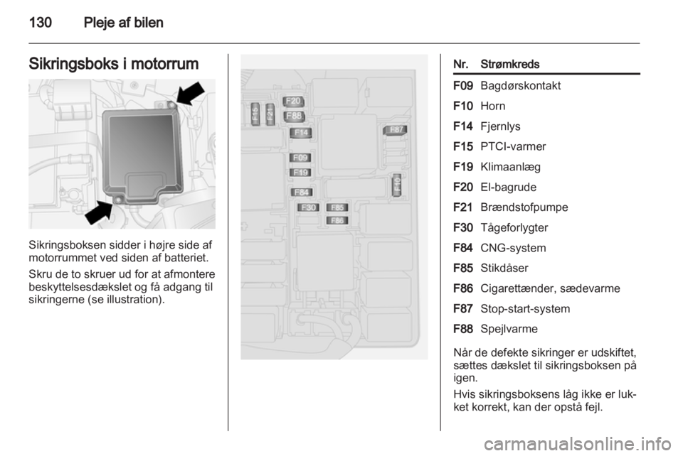 OPEL COMBO D 2013  Instruktionsbog (in Danish) 