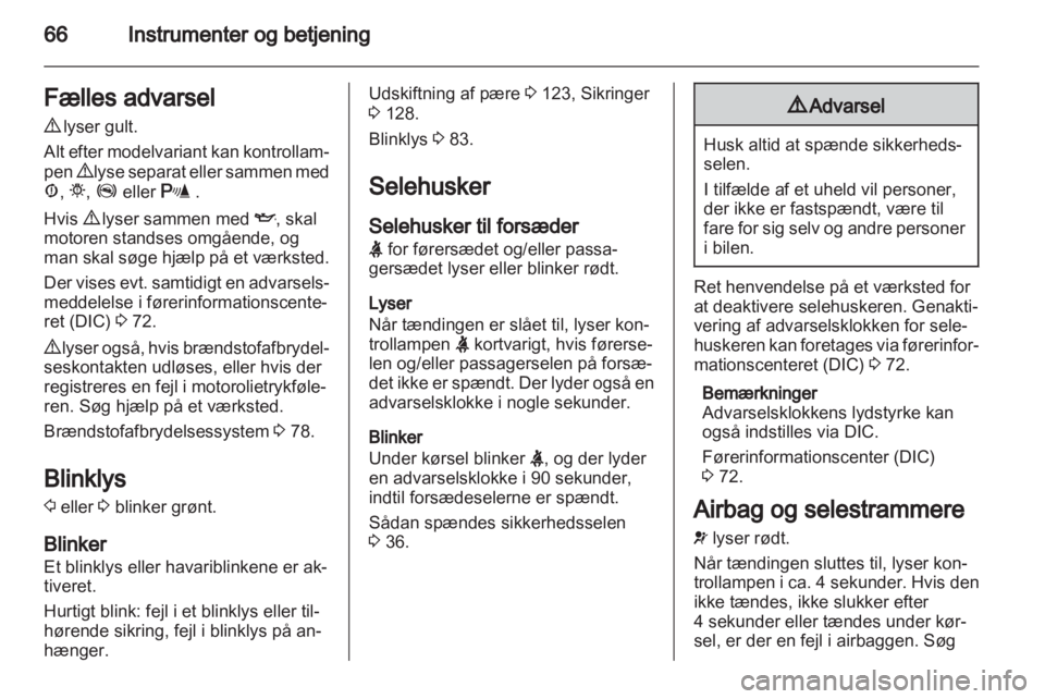 OPEL COMBO D 2013  Instruktionsbog (in Danish) 