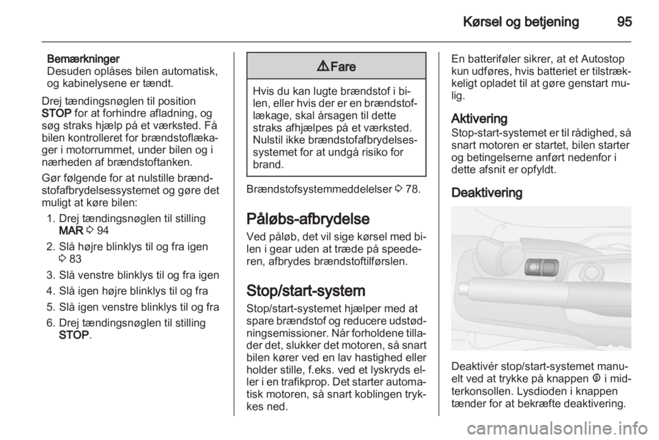 OPEL COMBO D 2013  Instruktionsbog (in Danish) 