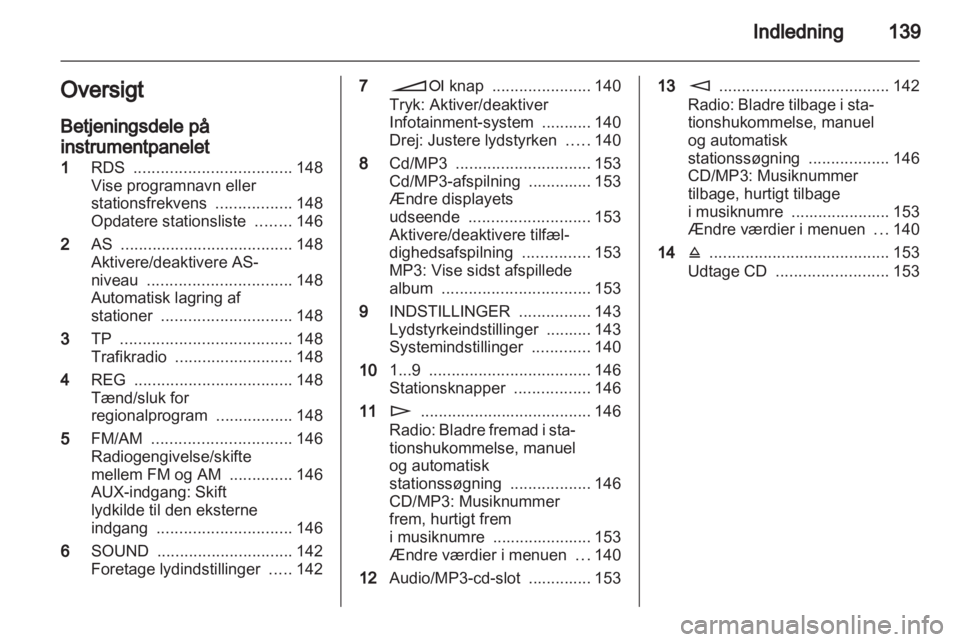 OPEL CORSA 2010.5  Instruktionsbog til Infotainment (in Danish) 