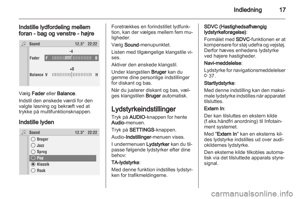 OPEL CORSA 2010.5  Instruktionsbog til Infotainment (in Danish) 