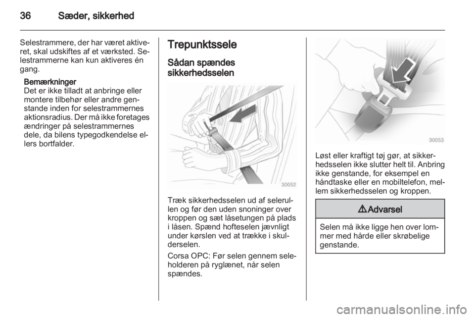 OPEL CORSA 2011  Instruktionsbog (in Danish) 