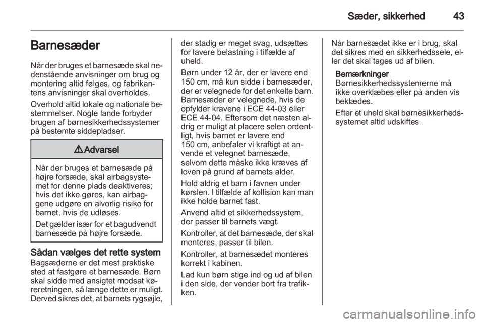 OPEL CORSA 2011  Instruktionsbog (in Danish) 