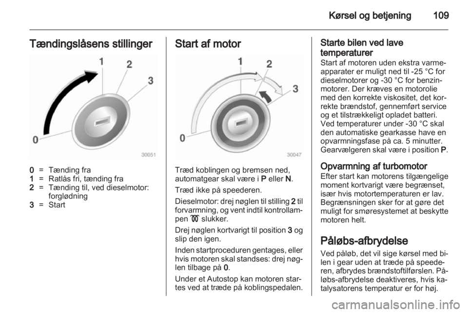 OPEL CORSA 2011.5  Instruktionsbog (in Danish) 