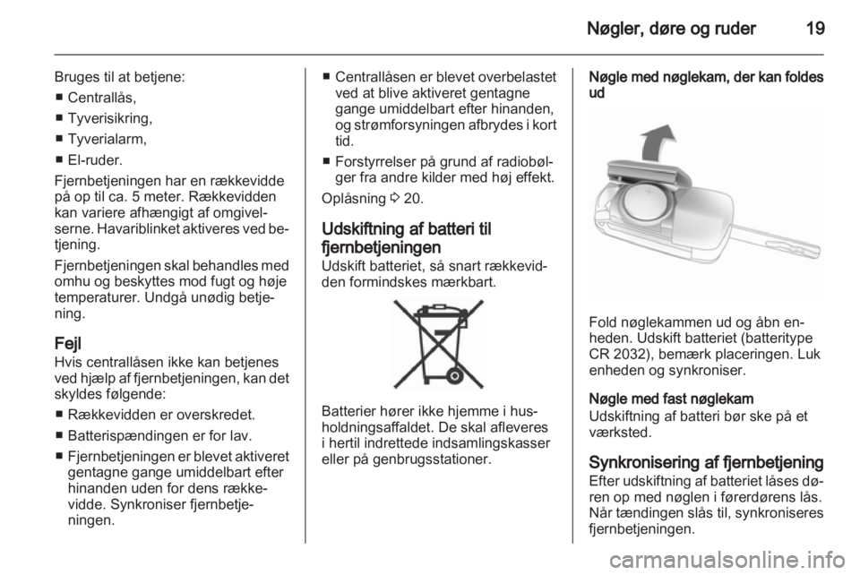 OPEL CORSA 2011.5  Instruktionsbog (in Danish) 