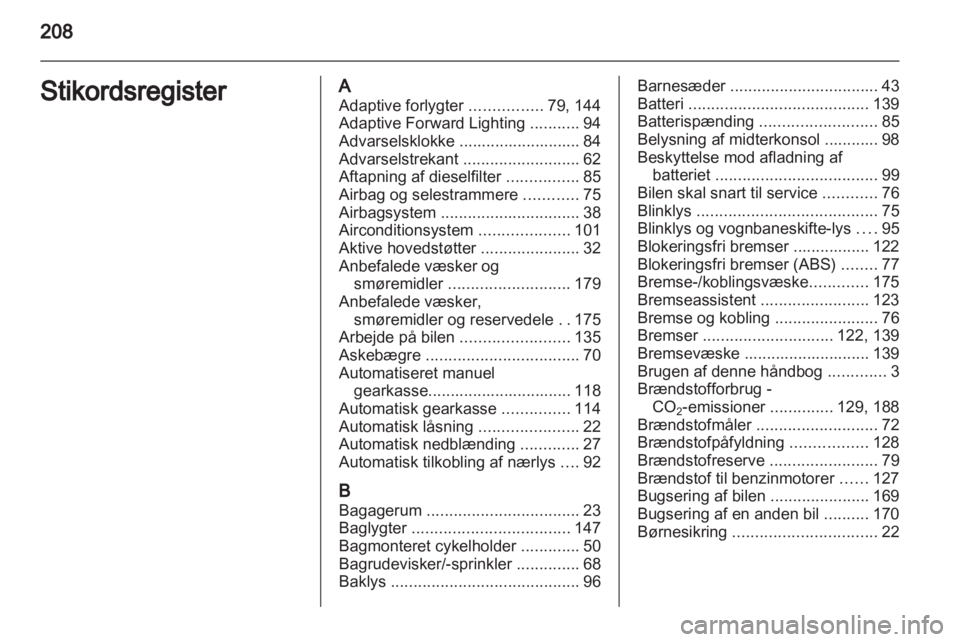 OPEL CORSA 2011.5  Instruktionsbog (in Danish) 